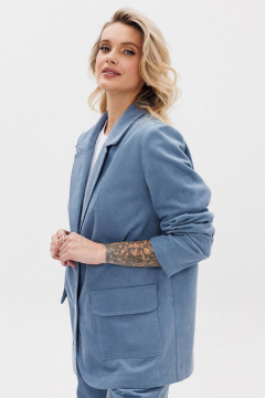 Голубой вельветовый жакет с накладными карманами GO F4106/29-1413. 170-176 - фото 4