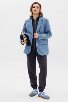 Голубой вельветовый жакет с накладными карманами GO F4106/29-1413. 170-176 - фото 2