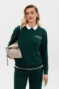 Зеленый спортивный свитшот из трикотажа с принтом GO F4107а/25-02. 170-176 - фото 1