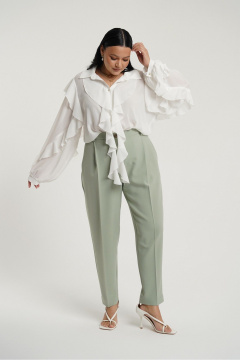 Блузка из шифона с воланами и воротником-рубашкой Deesses 6380 - фото 4