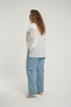 Блузка из шифона с воланами и воротником-рубашкой Deesses 6380 - фото 3