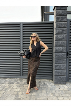 Приталенный жилет на три пуговицы в стиле на каждый день Marshop М156 черный - фото 4