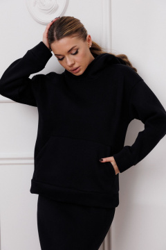 Свитшот и юбка трикотажный спортивный костюм Marshop М177 черный - фото 4