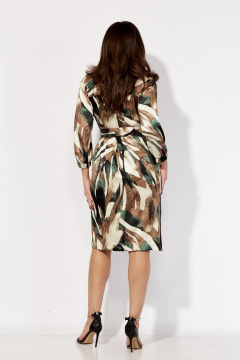 Демисезонное платье с рукавом 7/8 и съемным поясом TAiER 1302 мультиколор - фото 5