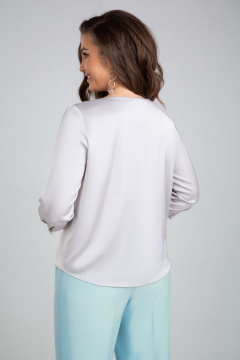 Блуза из искусственного шелка с закругленным низом и рукавом 3/4 IVARI 417 серебро - фото 4