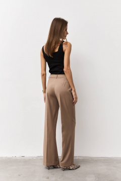 Бежевые брюки из текстиля для делового образа Luitui R2075 бежевый - фото 2