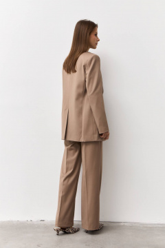 Бежевые брюки из текстиля для делового образа Luitui R2075 бежевый - фото 5