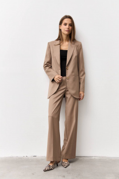 Бежевые брюки из текстиля для делового образа Luitui R2075 бежевый - фото 4