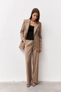 Бежевые брюки из текстиля для делового образа Luitui R2075 бежевый - фото 3