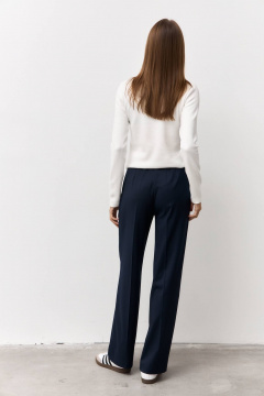 Синие брюки из текстиля для делового образа Luitui R2075 темно-синий - фото 3