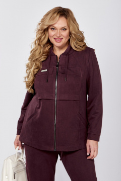 Брюки и жакет из искусственной замши фиолетовые Tensi 388 клевер - фото 3