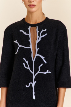 Длинная макси-юбка из текстиля с имитацией запаха DILIA 0923 черный - фото 3