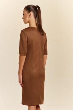 Платье полуприлегающего силуэта с имитацией кармана DILIA 0930 терракот - фото 2