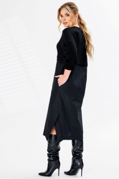 Платье свободного силуэта из трикотажа с разрезами Faufilure C1667 - фото 3