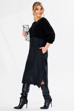 Платье свободного силуэта из трикотажа с разрезами Faufilure C1667 - фото 2