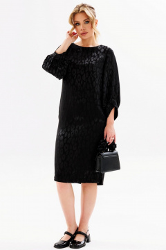 Свободное платье из жаккарда с карманами и разрезами Faufilure C1693 - фото 2