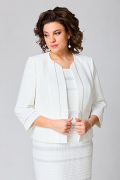 Платье и жакет из вискозы и полиэстера в молочном стиле Slaviaelit 549 - фото 2