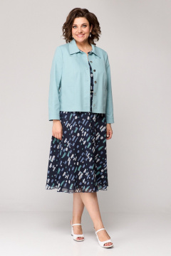 Платье и жакет из джинса, хлопка и шифона в классическом стиле Slaviaelit 541 - фото 2