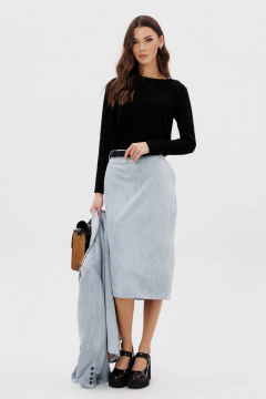 Джемпер из вискозы и трикотажа зауженного силуэта Fantazia Mod 4908 черный - фото 2