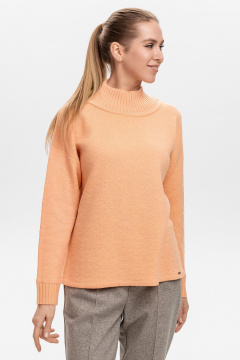 Джемпер вязаный оранжевый свободный с круглым воротом AREOLA 10452 абрикос - фото 3