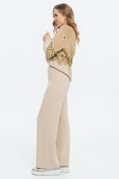 Брюки вязаные комфортные с эластичным поясом AREOLA 10790 арахис - фото 5