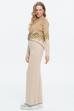 Брюки вязаные комфортные с эластичным поясом AREOLA 10790 арахис - фото 4