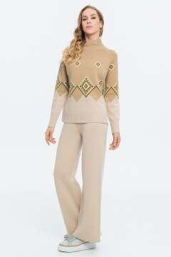 Брюки вязаные комфортные с эластичным поясом AREOLA 10790 арахис - фото 1