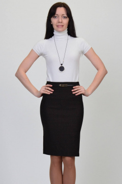 Юбка карандаш с разрезом и ремешком Domna 71054 черный - фото 2