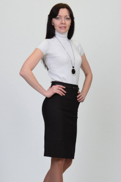 Юбка карандаш с разрезом и ремешком Domna 71054 черный - фото 1