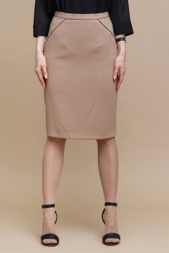 Юбка-карандаш длины миди из вискозы с высокой посадкой для офиса Domna 71074 бежевый - фото 5