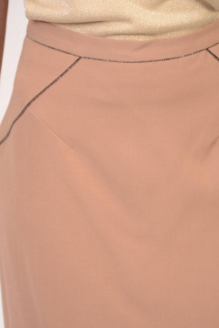 Юбка-карандаш длины миди из вискозы с высокой посадкой для офиса Domna 71074 бежевый - фото 4
