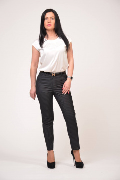 Брюки зауженные на притачном поясе с карманами Domna 12009 черный - фото 2