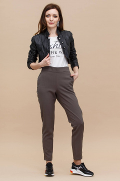 Брюки с лампасами и резинкой для комфортного повседневного образа Domna 12072 (164)темно-оливковый - фото 1