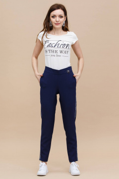 Брюки зауженные с лампасами и резинкой Domna 12073 (170)темно-синий - фото 1