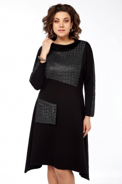 Элегантное платье трапеция из трикотажа с воротником Matini 3.1461/1 - фото 1