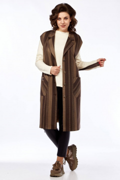 Демисезонный жилет с поясом и накладными карманами Matini 4.1456/1 - фото 3