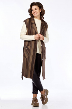 Демисезонный жилет с поясом и накладными карманами Matini 4.1456/1 - фото 2