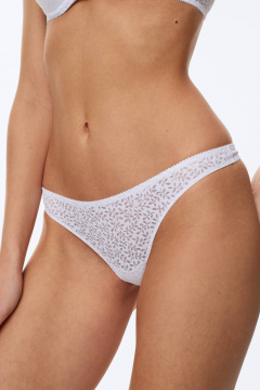 Кремовые микрофибровые стринги из матовой ткани с низкой линией Леди Леда 110-282 - фото 1