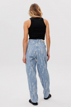 Джинсовые брюк на притачном поясе свободного кроя EOLA 2780 голубой - фото 2