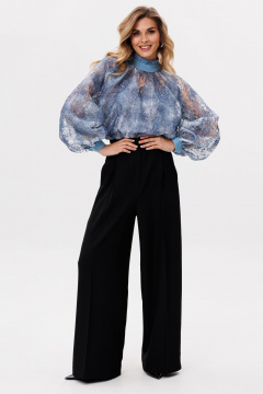 Блуза из органзы с рюшами и съемным топом EOLA 2810 голубой - фото 2