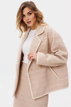 Юбка зауженная из твида с разрезом и потайной молнией EOLA 2805 бежевый - фото 5