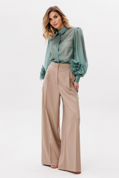 Брюки из костюмной ткани с лампасами и боковыми карманами EOLA 2804 темно-бежевый - фото 5