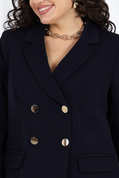 Деловой брючный костюм из костюмной поливискозы Ninele 7485 синий - фото 5