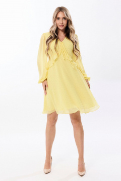 Платье с V-образным вырезом и шнуром- завязкой Golden Valley 44162 желтый - фото 2