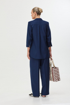 Джинсовый костюм: жакет и классические брюки Твой имидж 2098 тёмно-синий - фото 5
