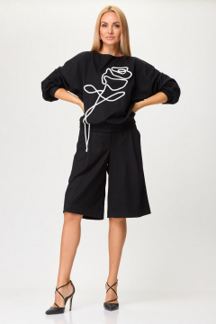 Джемпер и шорты в повседневном стиле из трикотажа Gamma Gracia 799 черный - фото 5