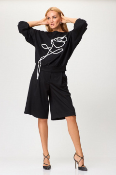 Джемпер и шорты в повседневном стиле из трикотажа Gamma Gracia 799 черный - фото 4