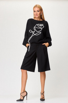 Джемпер и шорты в повседневном стиле из трикотажа Gamma Gracia 799 черный - фото 3