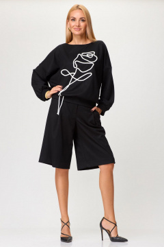 Джемпер и шорты в повседневном стиле из трикотажа Gamma Gracia 799 черный - фото 2