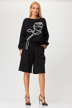 Джемпер и шорты в повседневном стиле из трикотажа Gamma Gracia 799 черный - фото 1